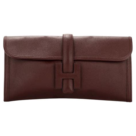 Hermès Bordeaux Swift Clutch 